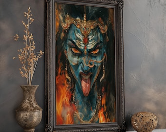 Kali Hindu Goddess Print, Kali Goddess of Empowerment and Destruction Hindu Goddess Kali Art, Hindu Goddess Wall Decor, Divine feminine Art