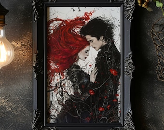 Persephone And Hades Matte Print, Greek Goddess and God Matte Poster Hades and Persephone Love Romance Art Greek Mythology Poster Print