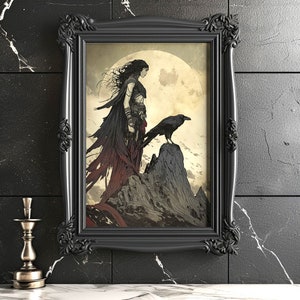 The Morrigan Celtic Goddess Print, Celtic Goddess Morrigan Wall Art, Morrigan Goddess Of Fate Wall Art, Modern Celtic Mythology Wall Decor