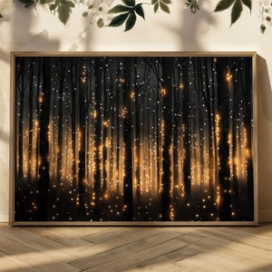 Fairy Light Enchanted Forest Matte Print Illuminated Magical Forest Art Fantasy-Wand-Dekor Fantasy Zimmer Dekor Dark Cottage Kern Wand-Kunst