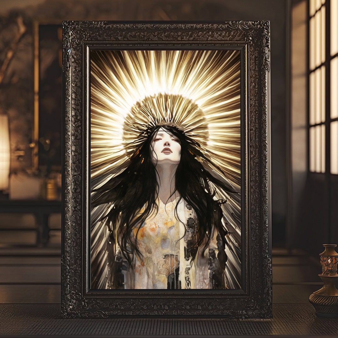 Japanese Goddess Amaterasu Poster Print, Goddess of the Sun Wall Decor ...