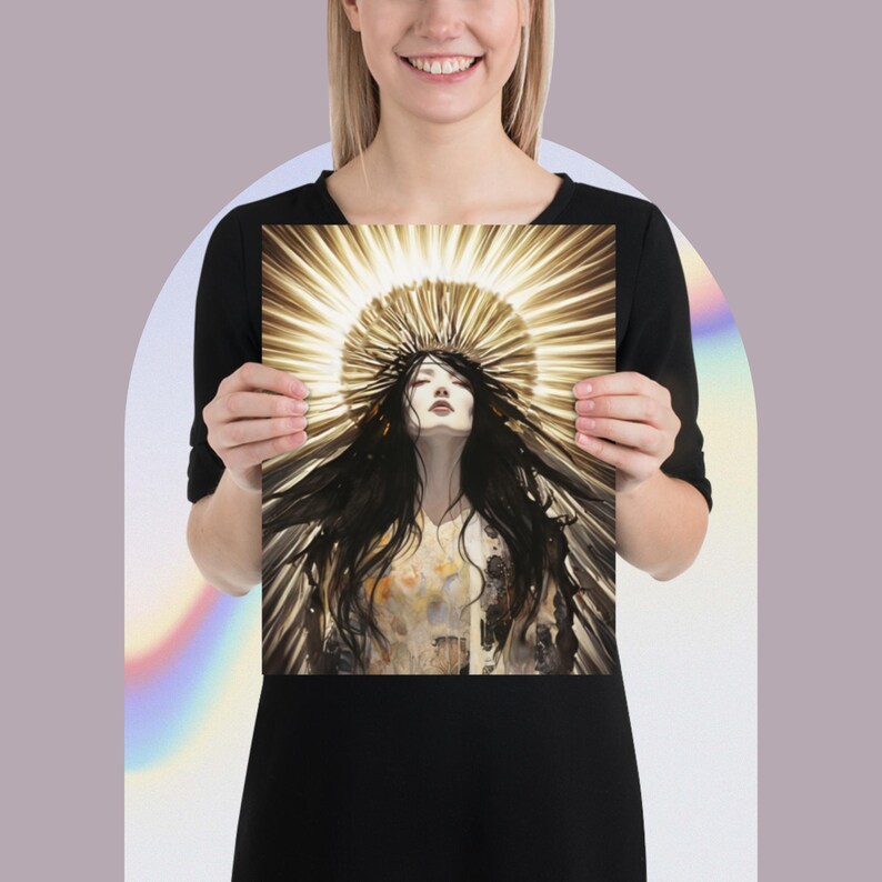 Japanese Goddess Amaterasu Poster Print, Goddess of the Sun Wall Decor ...
