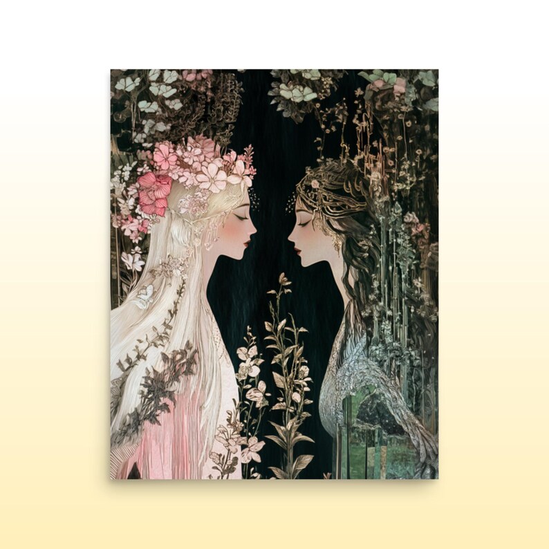 Persephone and Demeter Museum Quality Print Greek Goddess Mythology Art Print Greek Goddess Decor Goddess Wall Decor Divine Feminine Art