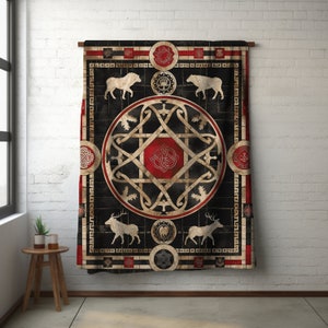 Celtic Style Throw Blanket, Celtic Animal Blanket, Celtic Velveteen Plush Blanket, Crushed Velvet Blanket, Celtic Mosaic Blanket 50x60in