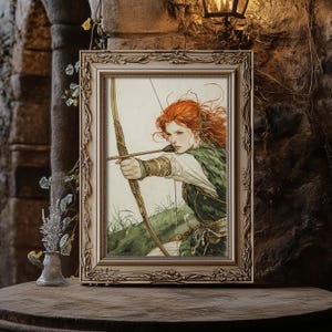 Artemis Print, Greek Goddess Artemis Wall Art Greek Mythology Inspired Wall Art, Artemis on the Hunt Art, Gift for Fantasy and Nature Lover