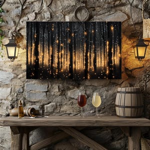 Enchanted Fantasy Forest Wrapped Canvas Fantasy Fairy Lights Nature Canvas Wall Mystical Dark Cottage Core Wall Art Fantasy Lover Canvas image 2