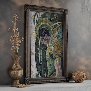 Chacc Mayan God of Rain Mythology Matte Print, Mayan Mythology Wall Art Mayan God Wall Decor Mayan Art Jungle Core Print Mayan Mythology Art