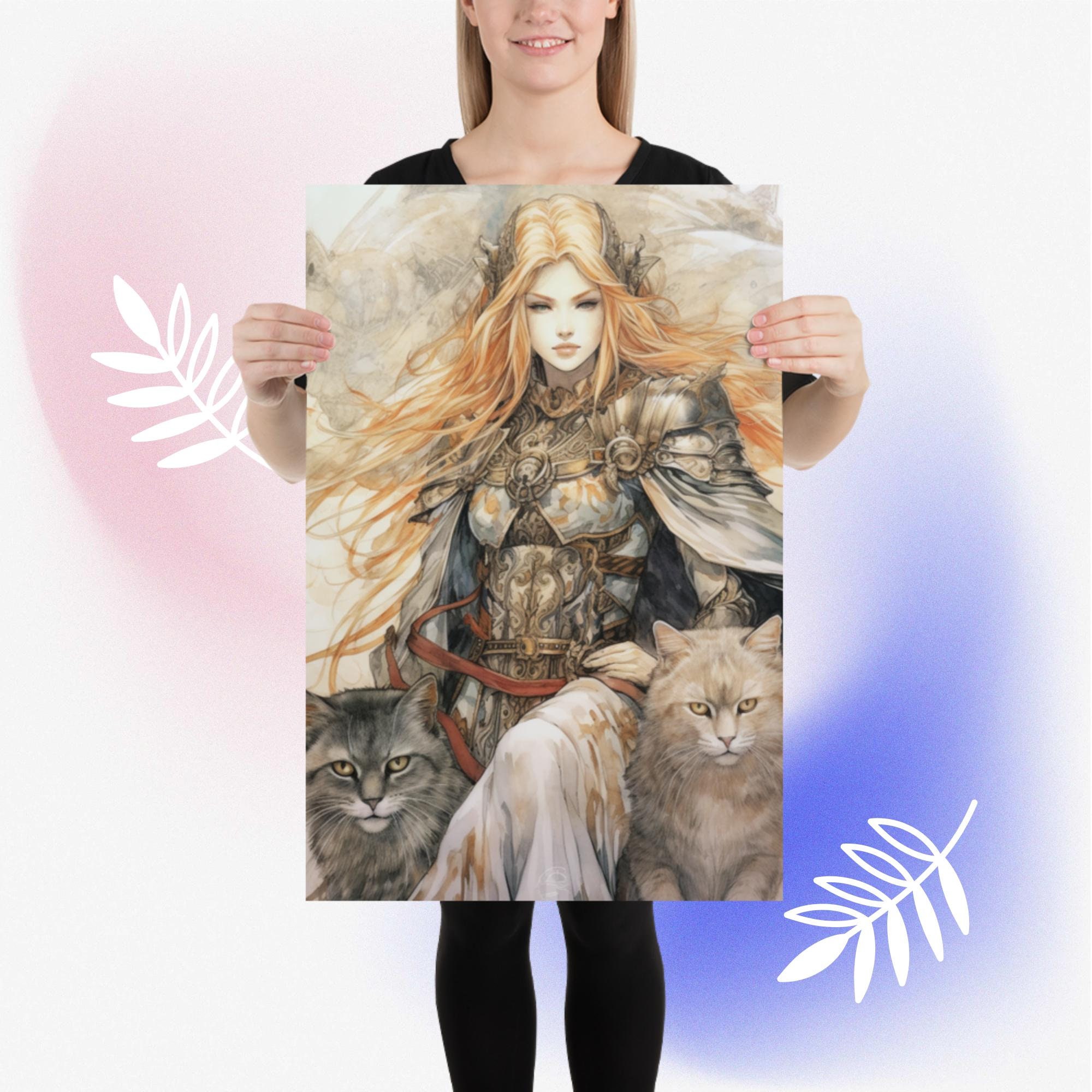 Freya Norse Queen of the Valkyries Poster Wall Decor Japanese Etsy