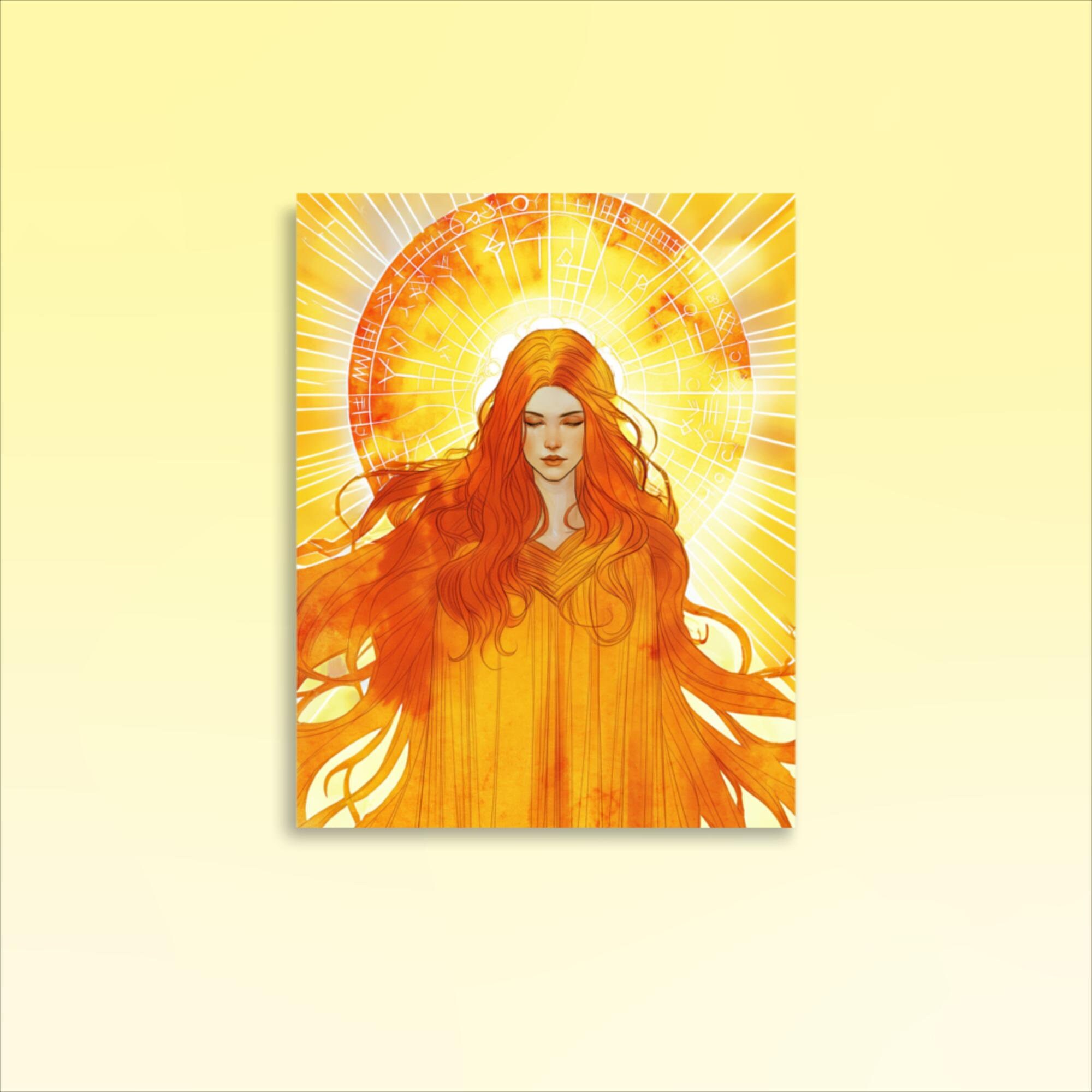 Sol Norse Goddess of the Sun Print, Norse Goddess Wall Decor, Sun 