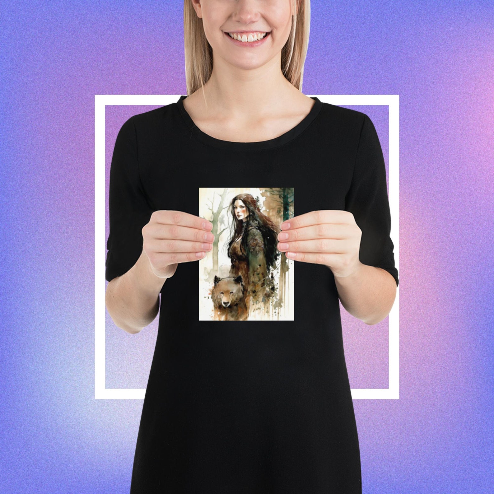 Artio Celtic Goddess of the Wilderness Poster Print Celtic Bear Goddess ...