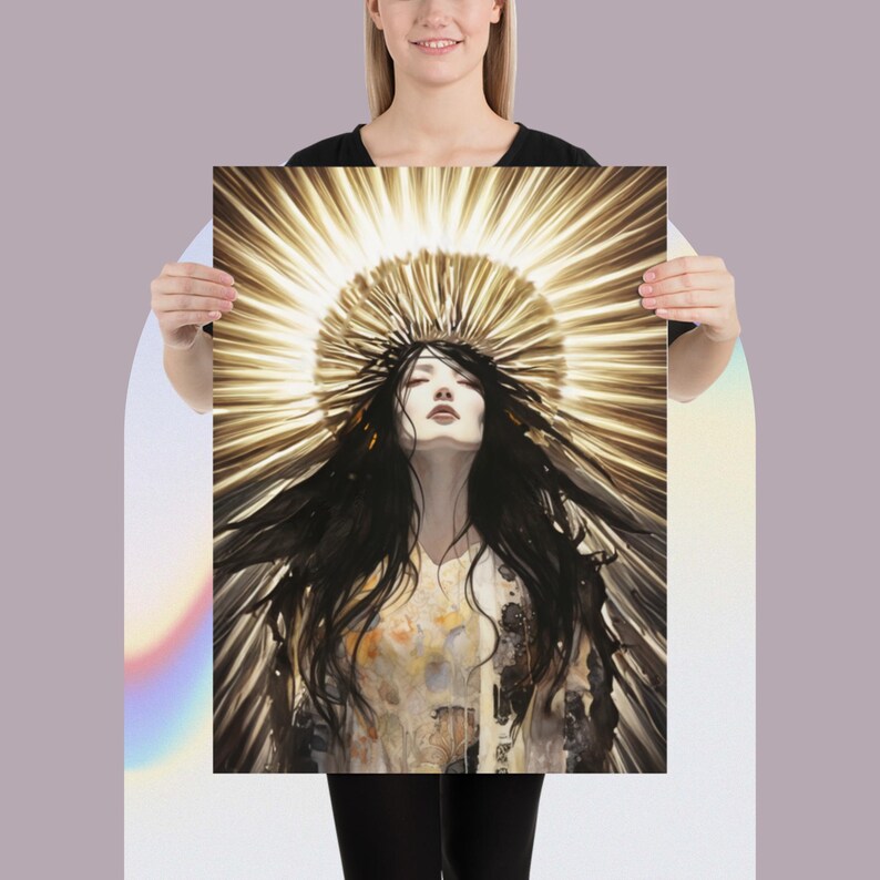 Japanese Goddess Amaterasu Poster Print, Goddess of the Sun Wall Decor ...