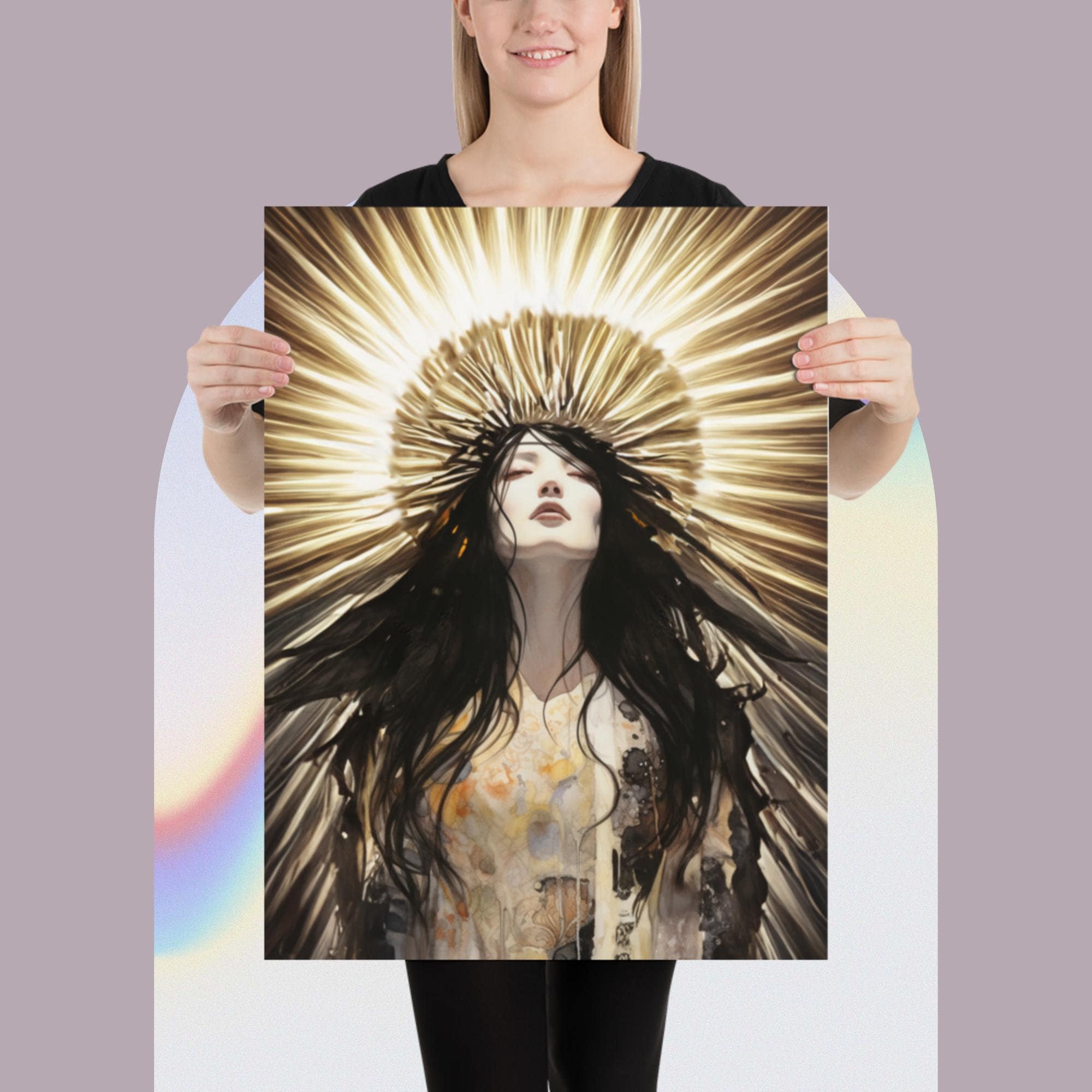 Japanese Goddess Amaterasu Poster Print, Goddess of the Sun Wall Decor ...