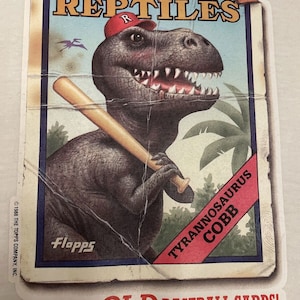 Camiseta vintage para hombre, talla XXS, años 80, Trex Cobb, Topps, con diseño de tarjeta de béisbol, para niños, talla M/L