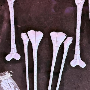 3D Leg Bones Pieces PLA Filament Printed White Scales on Black Mesh Halloween Skeleton Costume Skeletal Skeleton Femur Tibia Fibia