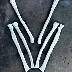 3D Arm Bones Printed White on Black Mesh: Halloween Costume and Cosplay Skeletal Accessory