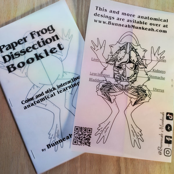 Paper Frog Dissection Booklet