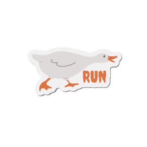 Gestanzte Magnete - Lustiger Gans RUN, Kühlschrankmagnet, Tierliebhabergeschenk, Küchendekoration, Bauernhausstil, kleine Geschenkidee