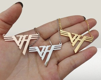 Van Halen inspired Pendant | VH logo pendant necklace | Eddie Van Halen Logo Pendant Necklace | Rock band Necklace | Rock Necklace