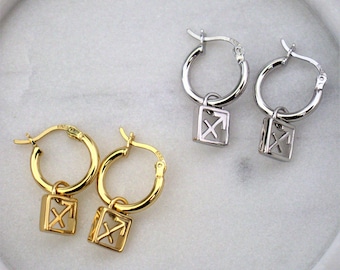 Sagittarius Sterling Silver Hoop Earrings – Gold Zodiac Jewelry
