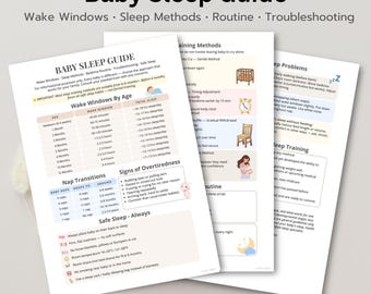 Baby Sleep Guide Printable, Wake Windows Chart, Baby Sleep Schedule, Newborn Sleep Tips, Sleep Training Methods, Bedtime Routine, Mom Guide