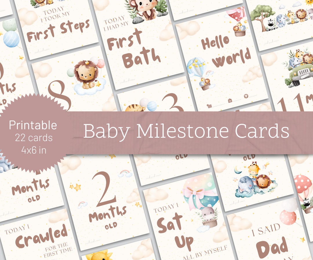 Printable Baby Milestone Cards Newborn Cards Baby Shower - Etsy