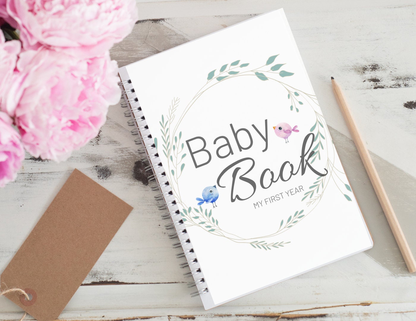 Printable Baby Book, Baby Journal, Baby Memory Book, Baby First Year