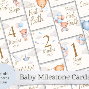 Cartes d'étapes imprimables pour bébés - Cartes mémoire pour nouveau-nés | Téléchargement instantané