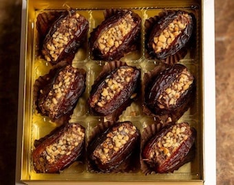 Hazelnut Dark Chocolate Dates with Kadayif – Gourmet Filled Dates (360 Gr)