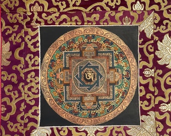 Om Mandala Thangka Painting Tibetan Nepal Thangka Wall Decoration Painting