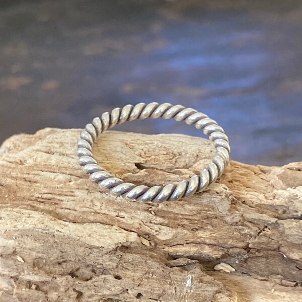 Twisted Wire Silber Ring Band Minimalist Schmuck