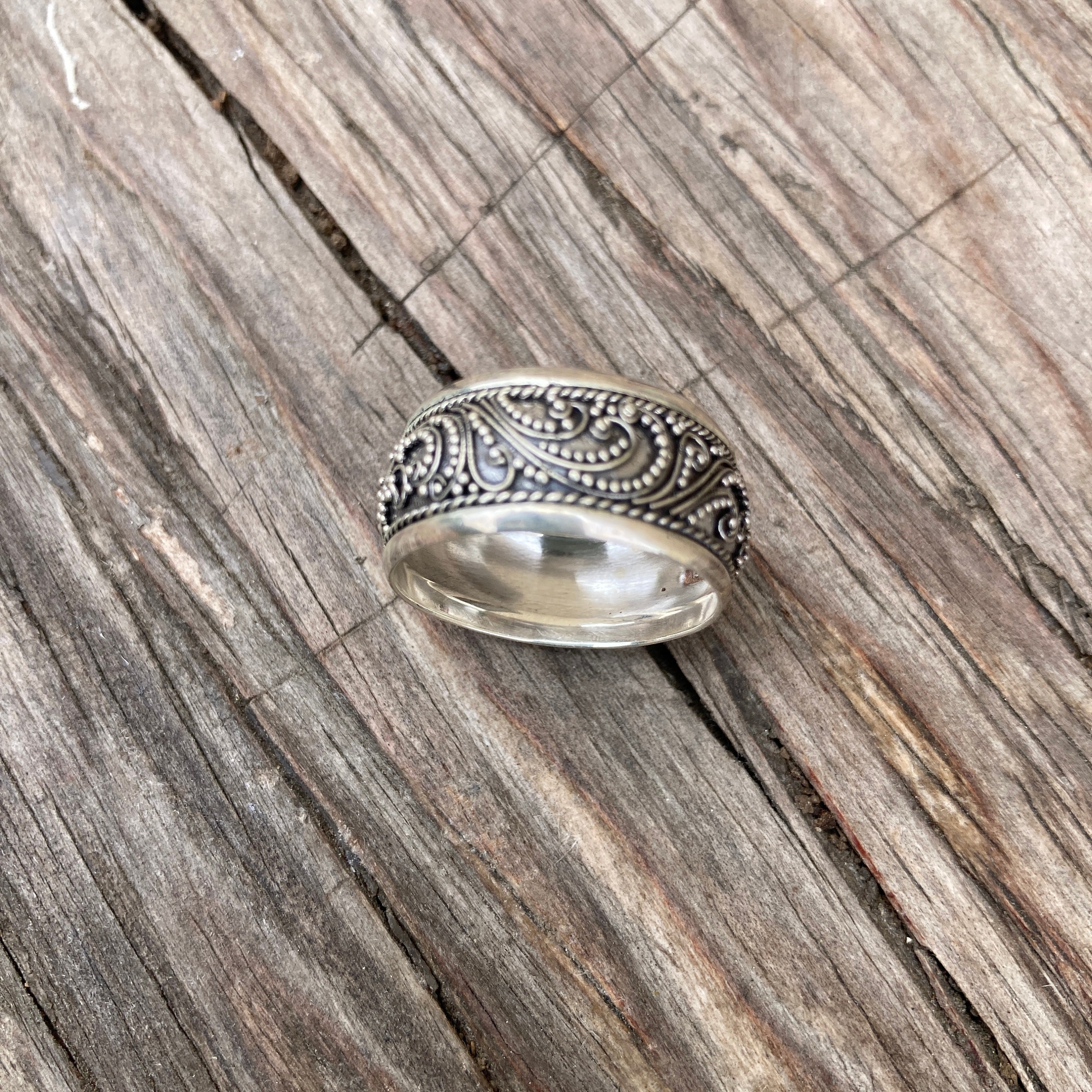 Swirl Spiral Silver Ring Band Jewelry SZ 9.5 - Etsy