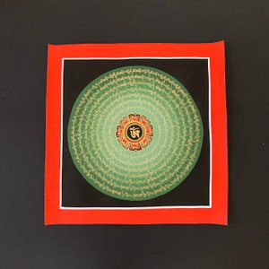 Om Mantra Mandala Thangka Meditation Hand Painted Home Decor