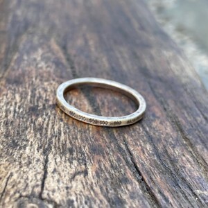 Stamped Pattern Oxidized Silver Ring Band Minimalist Jewelry