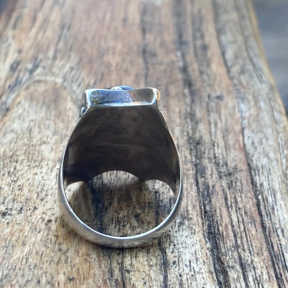 Natural Turquoise Silver Ring Statement Jewelry - image 5