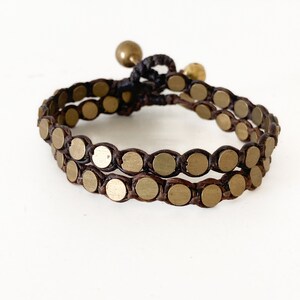 Braided Brass Beads Bracelet Stackable Jewelry