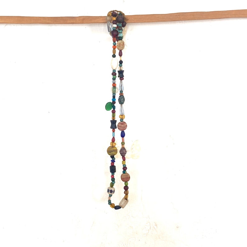 Glass Beads Long Necklace Handmade Ethnic Jewelry