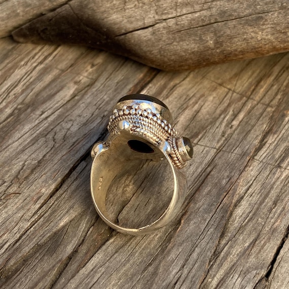 Labradorite Sterling Silver Ring Statement Jewelry - image 3