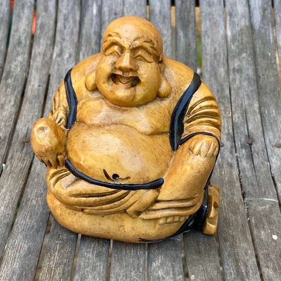 Laughing Buddha Soapstone Statue Buddhist Figurine Zen Decor - Etsy