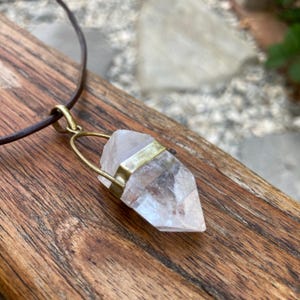 Raw Crystal Quartz Pendant Necklace Natural Gemstone Jewelry