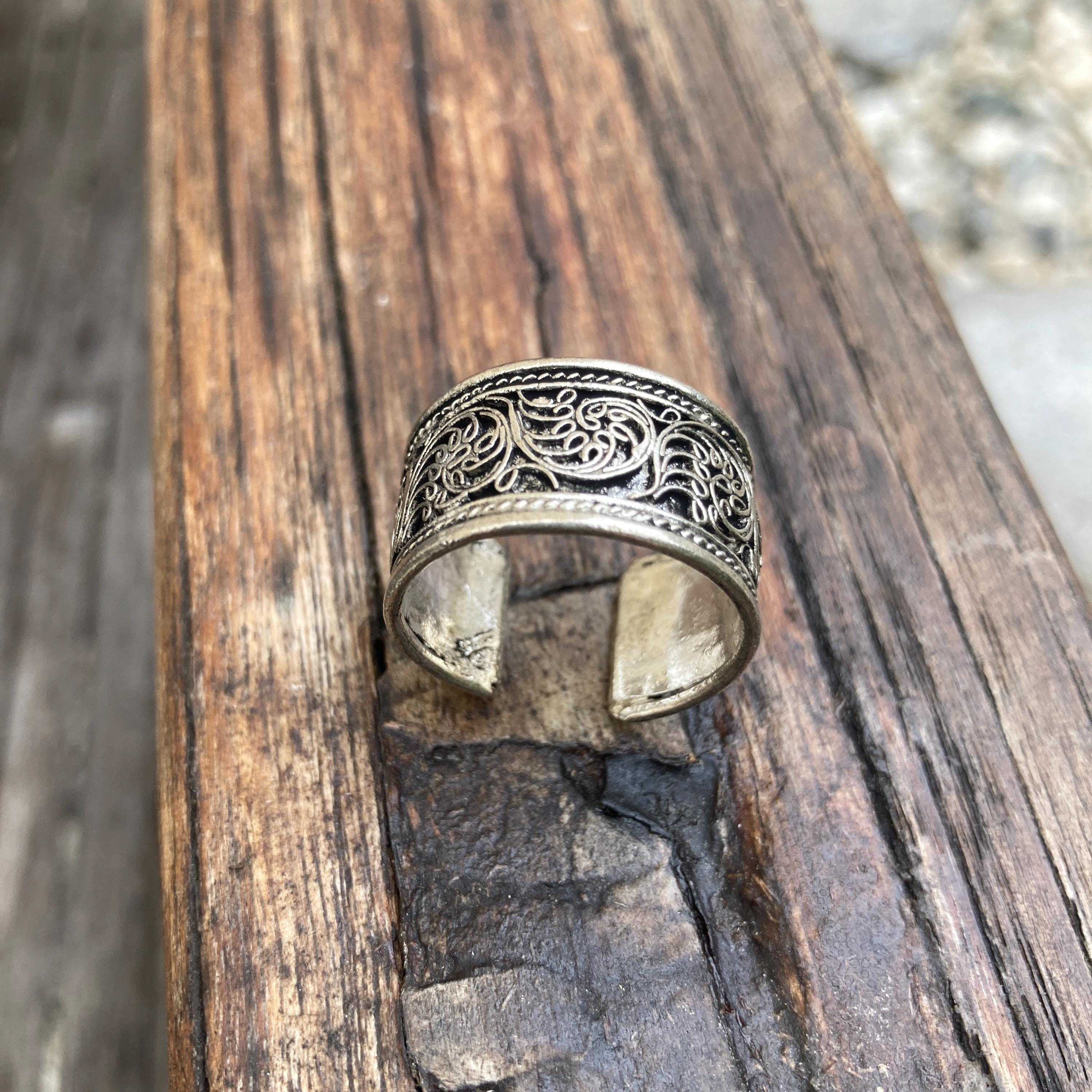 Filigree Brass Wide Ring Band Tibetan Style Jewelry - Etsy