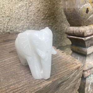 Piedra del amor, jade blanco, elefante, decoración del hogar