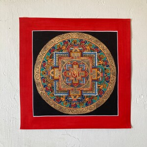 Om Mantra Mandala Thangka Meditation Hand Painted Home Decor