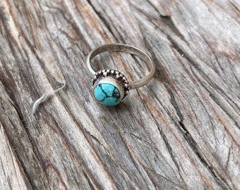 Turquoise Sterling Silver Ring Birthstone Jewelry