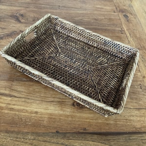Rotan dienblad Vintage stijl geweven rechthoekige mand