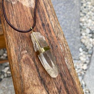 Raw Crystal Quartz Pendant Necklace Natural Gemstone Jewelry