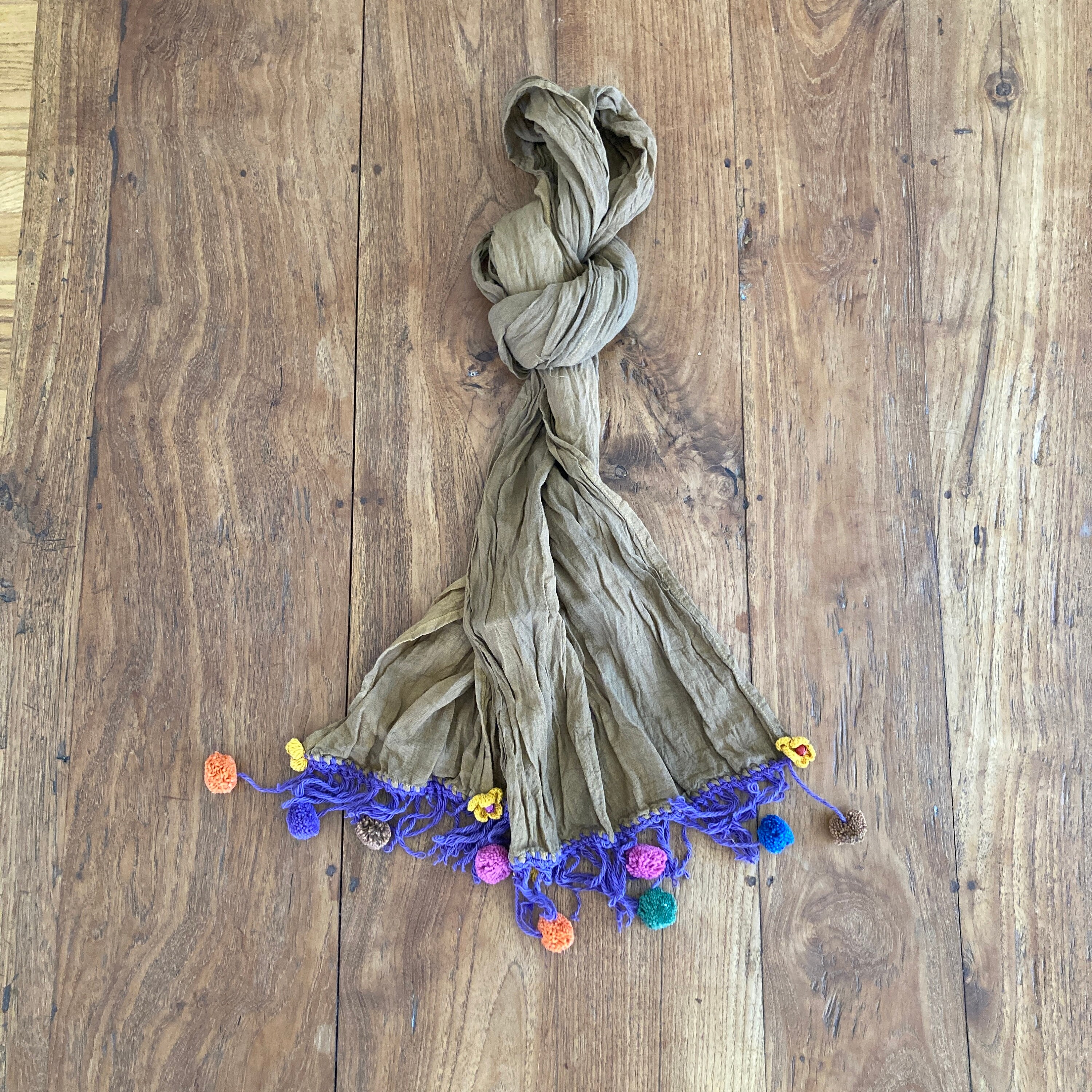 Cotton Scarf Pom Pom Bell Accessories - Etsy