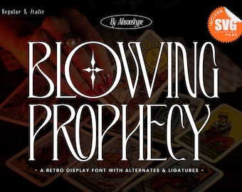 Lettertype Blowing Prophecy: retrodisplay met ligaturen (svg-bestand)