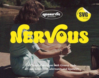 Nervous-lettertype - Groovy Retro Bubble-lettertype (svg-bestand)