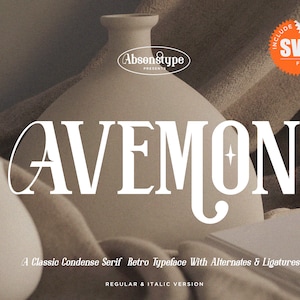 AVEMON Font - Retro Font, Unique Font, Quality Font, Groovy Font, Canva Font, Cricut Font, Modern Font, Font For Branding, Procreate Font