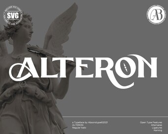 ALTERON Retro Serif-lettertype – logo en canvaslettertype (svg-bestand)